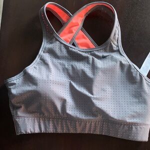 Nike Gray and Coral Sports Bra